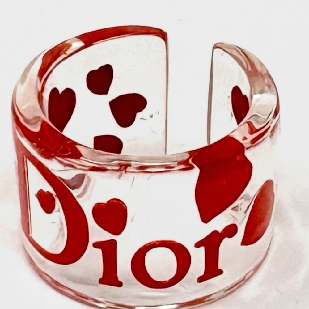 Vintage Dior Lucite Heart Ring by  Galliano – Rare Size 6